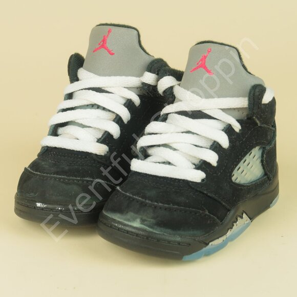 Nike Air Jordan 5 Retro OG TD Size 4C Black Metallic Reimagined Shoes HF3977-001 - Picture 1 of 10